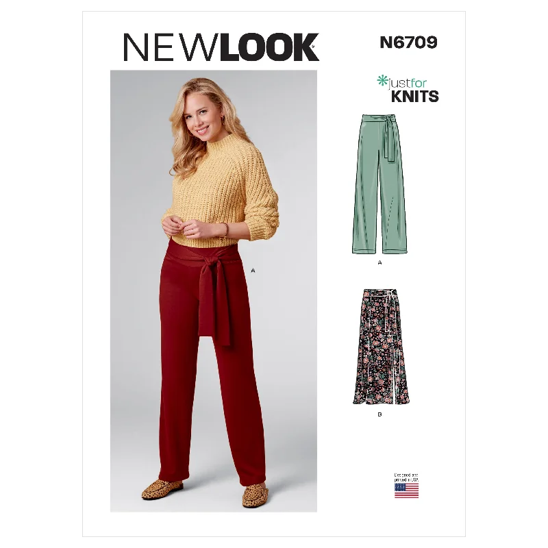 Newlook Pattern N6709 Misses Pants And Skirt Classic Flared Pants