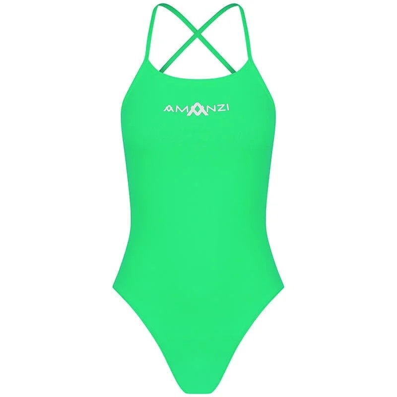 AMANZI Women's Tie-Back Swimsuit - Peppermint Sleek Full Coverage
