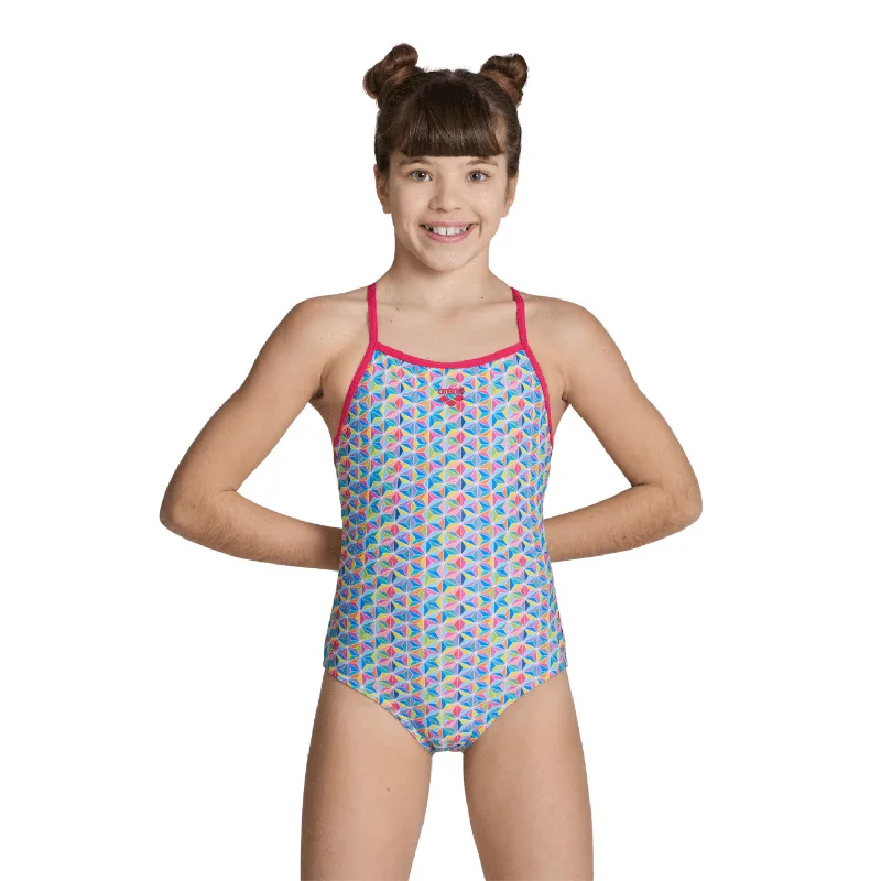 Arena Starfish Girl's Swimsuit - Freak Rose/Multi Elegant Halter Bikini