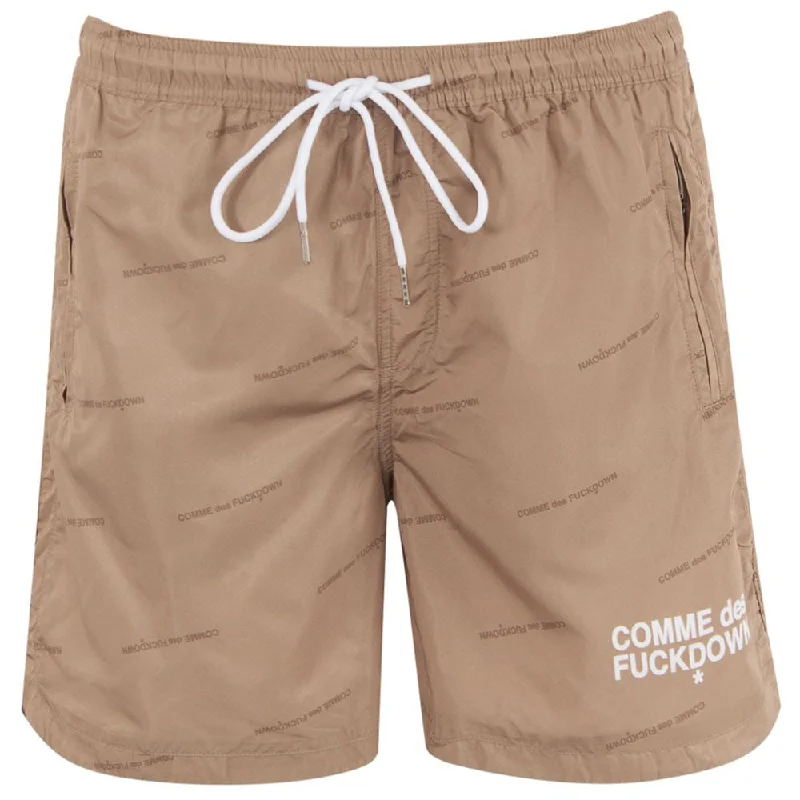 Comme Des Fuckdown Beige Polyester Swimwear Swim Skirt Set