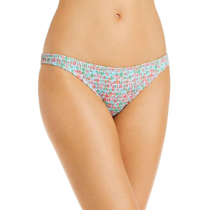 The Rachel Womens Smocked Floral Swim Bottom Separates Halter Top Bikini