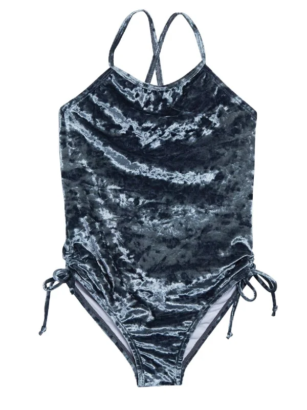 Emiliya  - Crushed Velvet One Piece Swimsuit Sexy Two-Piece Set