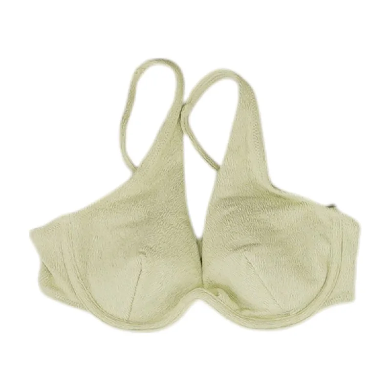 Green Solid Swim Top Color-Block Bikini