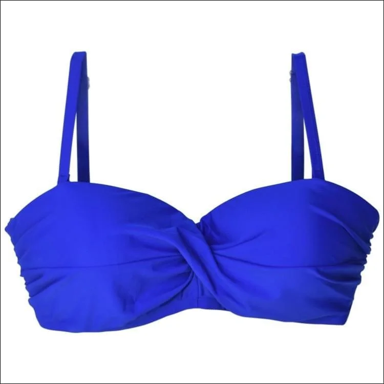 Heat Women’s Bandeau Bikini Swimsuit Top 38-42, E, F Cup Push-Up Swimsuit Top