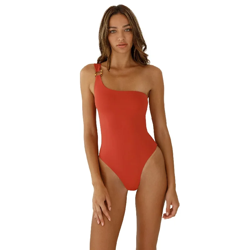 KYA Amara One Piece Swim Suit - Reversible - Terracotta / Bone Full Coverage Swimsuit KYA Amara One Piece Swim Suit - Reversible - Terracotta / Bone Full Coverage Swimsuit