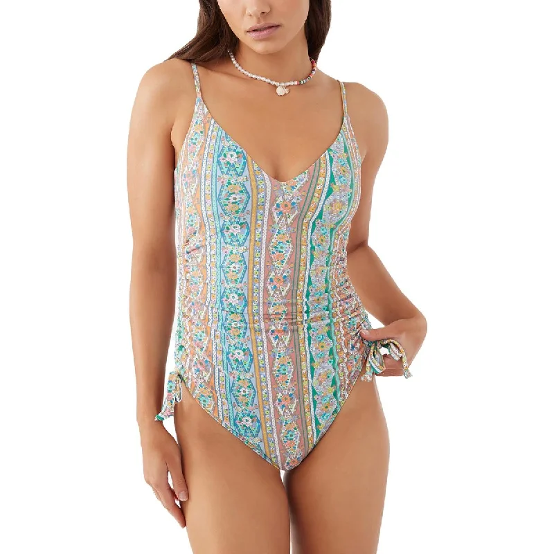 O'Neill Womens Printed  One-Piece Swimsuit Lace-Detail Bikini Set