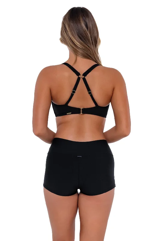 Sunsets Black Kinsley Swim Short Classic Two-Piece Bikini