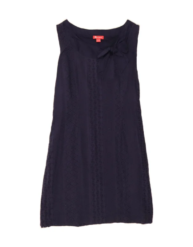 MONSOON Womens Sleeveless A-Line Dress UK 14 Medium Navy Blue Cotton Tunics Evening elegant MONSOON Womens Sleeveless A-Line Dress UK 14 Medium Navy Blue Cotton Tunics Evening elegant
