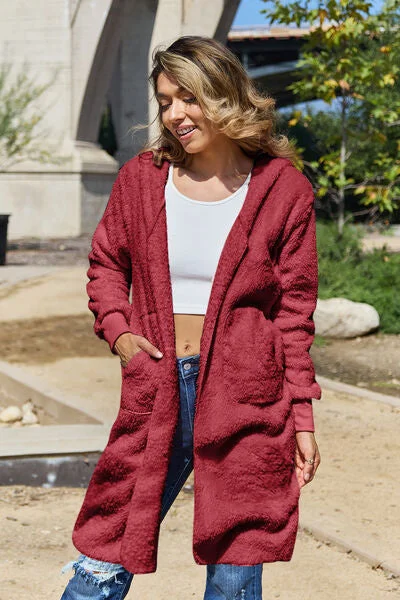 Hadley Double Take Full Size Hooded Teddy Bear Jacket with Thumbholes Cotton Fabric Linen Fabric Terry Fabric Hadley Double Take Full Size Hooded Teddy Bear Jacket with Thumbholes Cotton Fabric Linen Fabric Terry Fabric