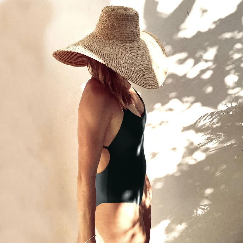 Natalie One Piece Swimsuit - Women - SE Sensitive Elastane - S021 Dark Grey Swim Skirt Set Natalie One Piece Swimsuit - Women - SE Sensitive Elastane - S021 Dark Grey Swim Skirt Set